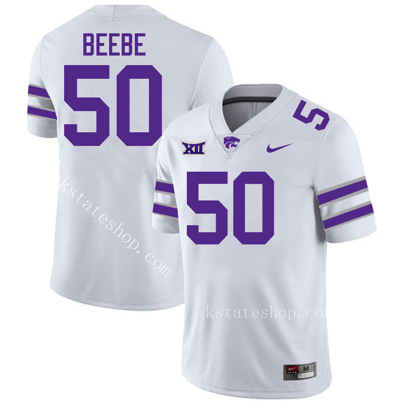 Cooper Beebe Kansas State Jersey,Kansas State Wildcats #50 Cooper Beebe Jersey College Youth-White